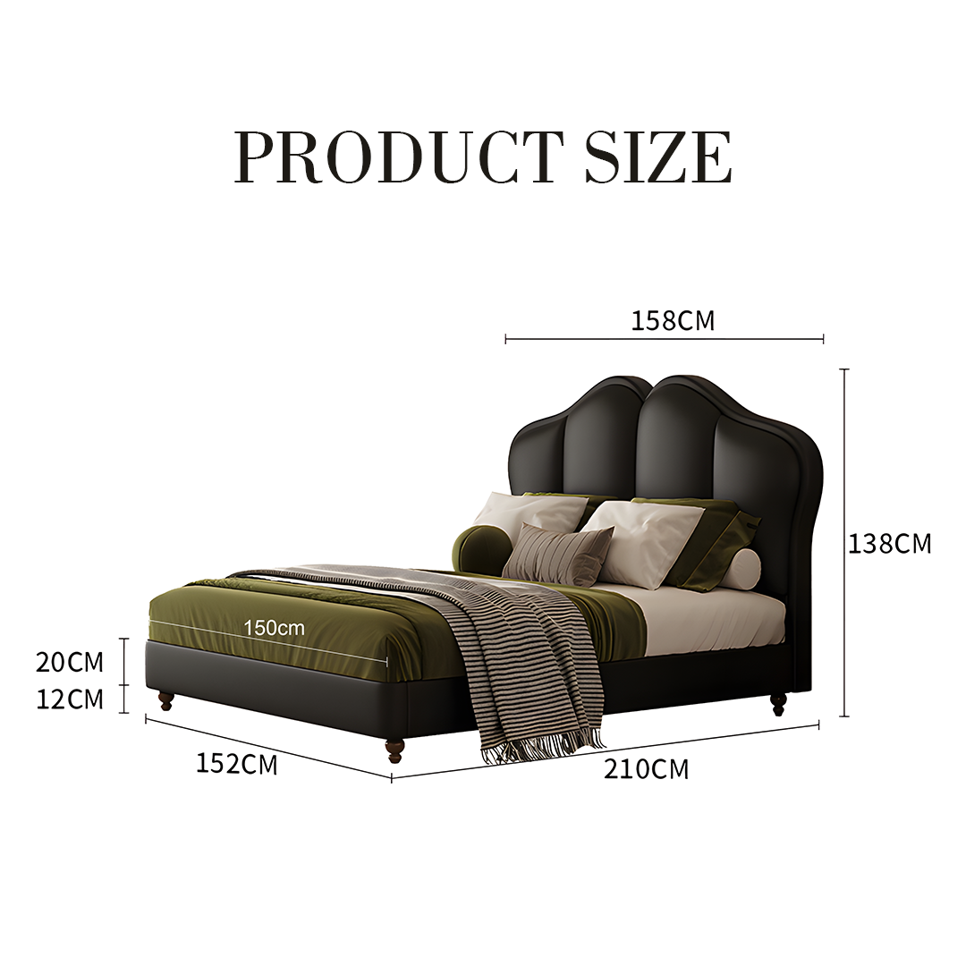 Zephyr Leather Double Bed
