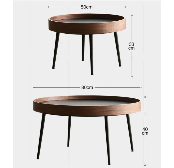 C163 Nesting Coffee Table Set, Oak & Black