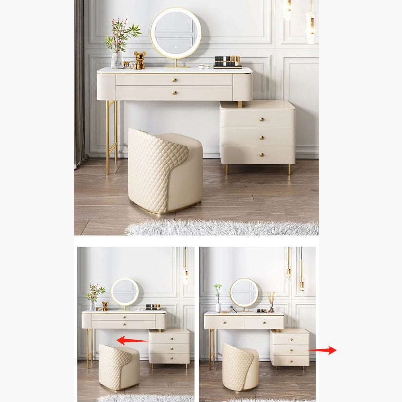 Graceway Dressing Table With LED Mirror, Cream-Weilai Concept-Weilai Concept