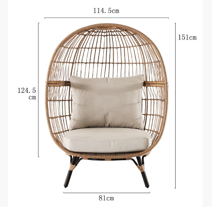 Simera Rattan Garden Ball Chair with Stand, Indoor/ Outdoor Furniture
