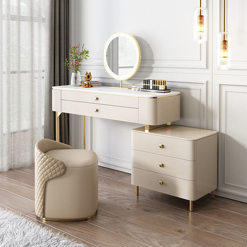 Graceway Dressing Table With LED Mirror, Cream-Weilai Concept-Weilai Concept