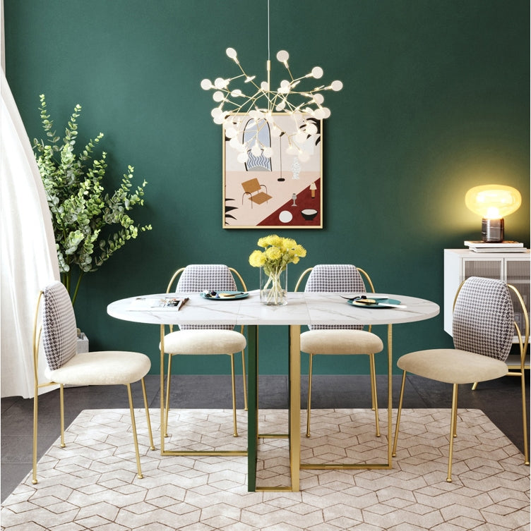 COSCO Modern Folding Dining Table, Green & Grey