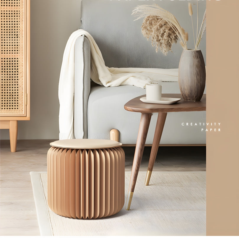 Accordion Classic Stool, Kraft Paper-Weilai Concept-Weilai Concept