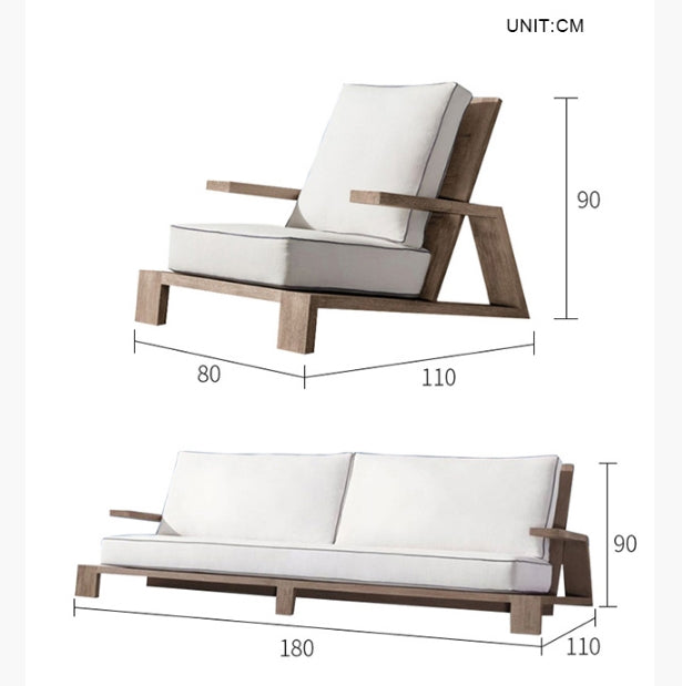Chandler Oak Lounge Chair And Ottoman, Outdoor Chair