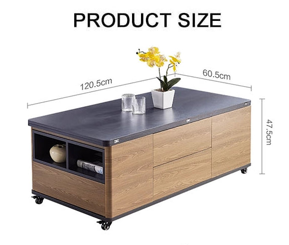 Table basse Ruby Lift Top, table basse pliable multifonctionnelle 
