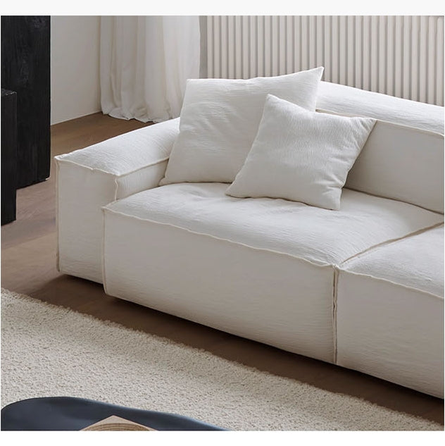 Zaavan Three Seater Sofa, Modular Sofa, White Linen-Weilai Concept-Weilai Concept