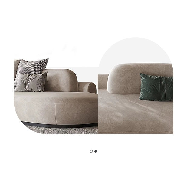 Cosima Grey Four Seater, Five Seater Curved Sofa, Long Sofa Suedue, Clearance-Weilai Concept-Weilai Concept