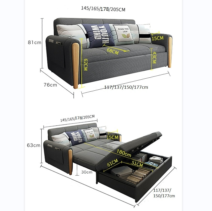 Mavis Two Seater Sofa Bed, Dark Grey