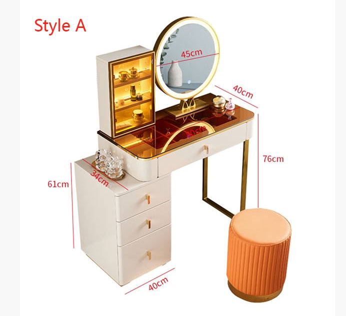 Isai Extendable Dressing Table With LED Mirror