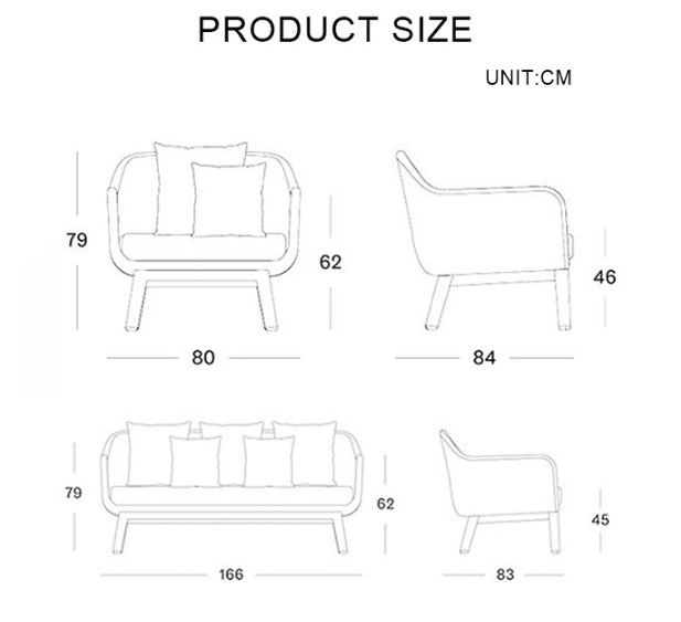 Julii Rattan Armchair, Two Seater Sofa, Outdoor Furniture