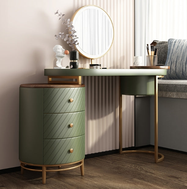 Tandy Dressing Table With LED Mirror, Green & White,  Makeup Vanity