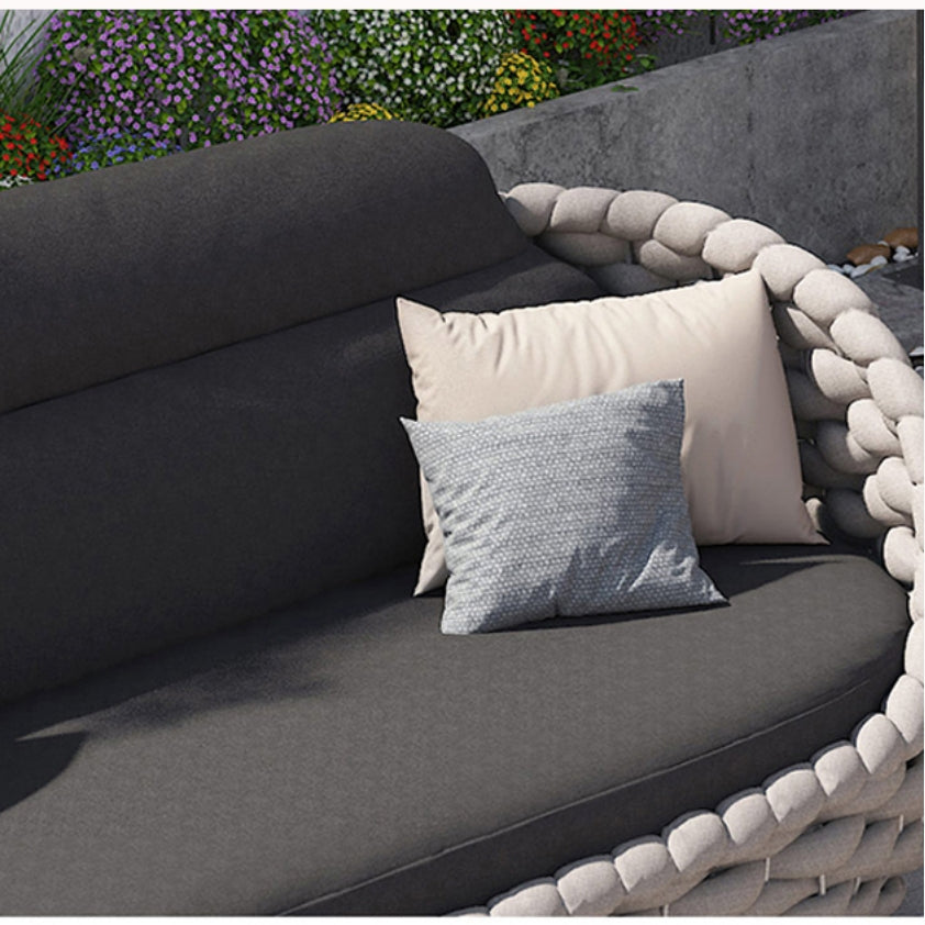 Marbella Textilene Rope Woven Outdoor Sofa Set, Grey-Weilai Concept-Weilai Concept