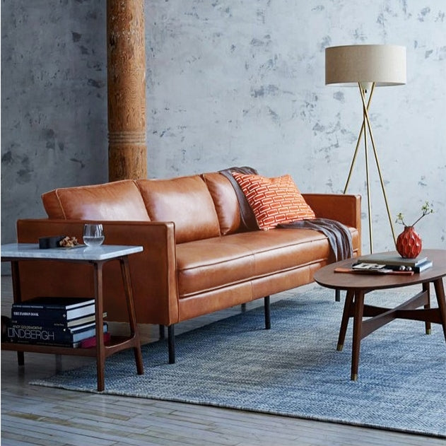 Barbican Three Seater Sofa, Real Leather For Clearance-Sofas-Weilai Concept-Weilai Concept