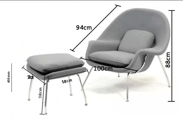 Womb Lounge Chair And Footstool, Armchair, Clearance