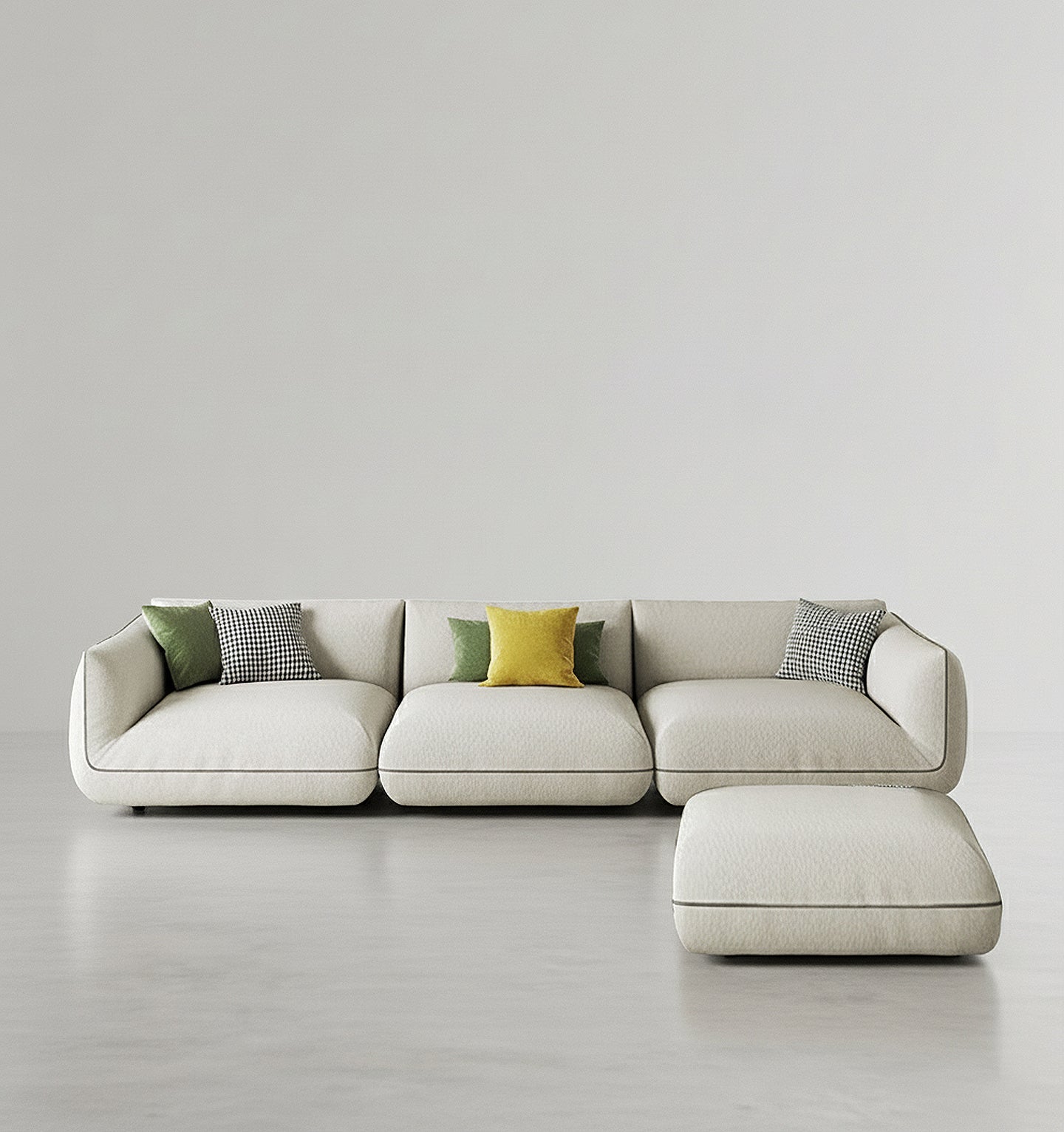 TOFU Agnes Three Seater Corner Sofa, Suede, Modular Sofa