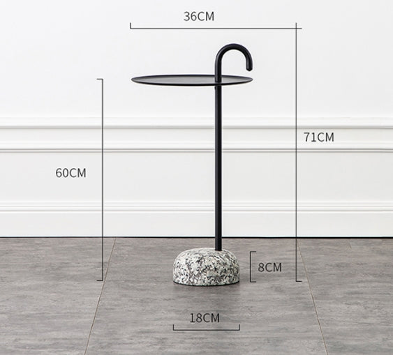 Stone Crutch Side Table, Black
