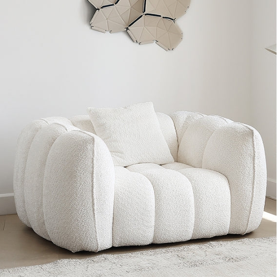 Oxley Pumpkin Single Seater Sofa, Armchair, White-Weilai Concept-Weilai Concept