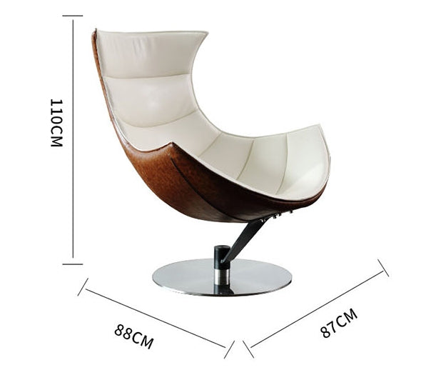 Lobster Lounge Chair, Walnut Texture & Chrome Base, With Ottoman, Clearance
