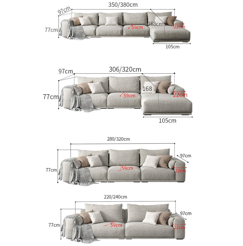 Frances Two / Three Seater Sofa, Cotton Linen