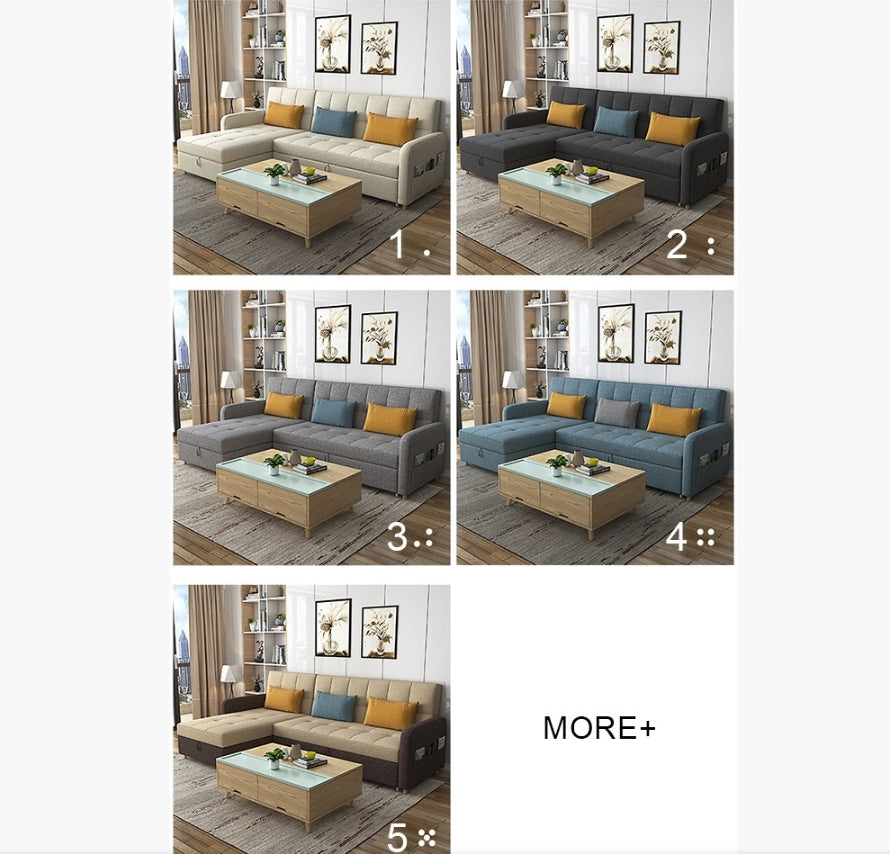 ML203 Three Seater Sofa Bed, Linen