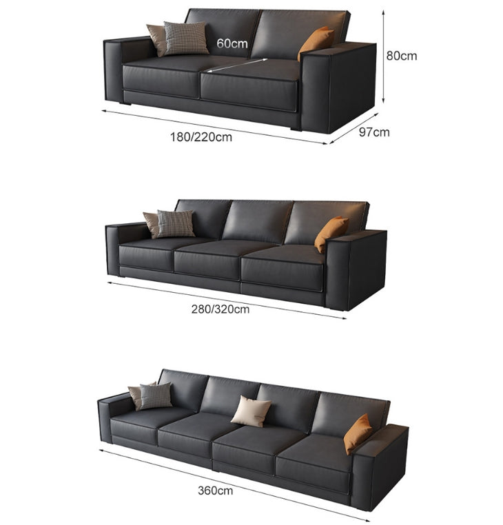 Minimalism Two Seater Sofa, Leather