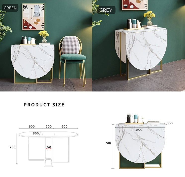COSCO Modern Folding Dining Table, Green & Grey