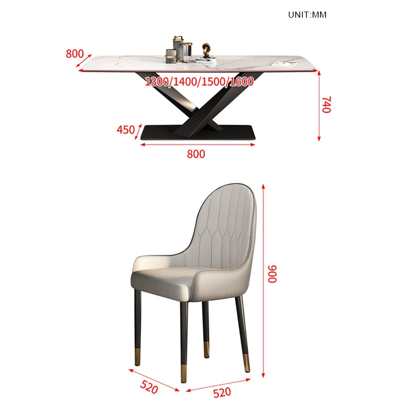 Sanders Dining Table, Sintered Stone, Grey 160cm, Clearance-Weilai Concept-Weilai Concept