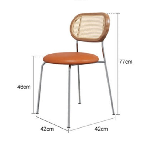 Ozzie Rattna Dining Chair, Round Seat Pad