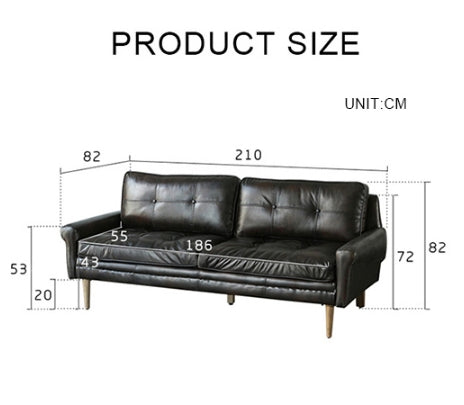 Hemenway Two Seater Sofa, Full Grain Leather