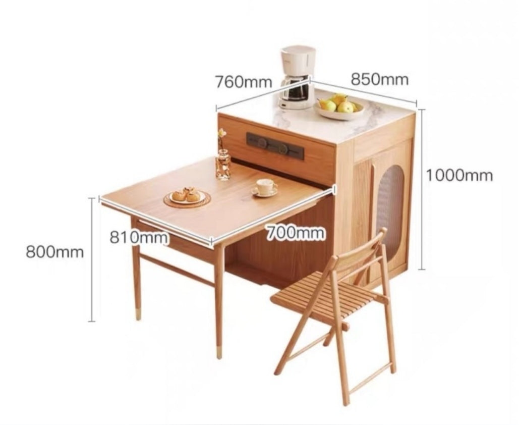 Kacey Extendable Dining Table Set, Storage, Solid Wood