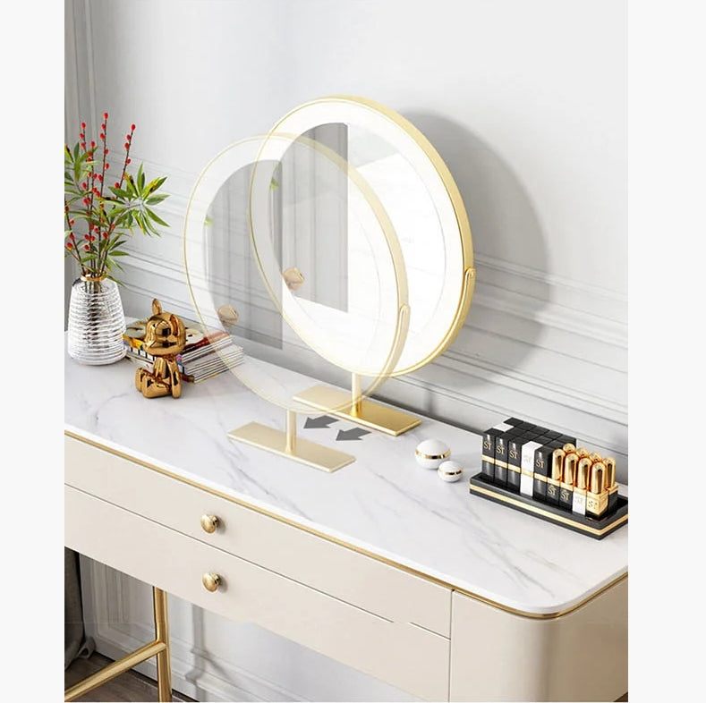 Graceway Dressing Table With LED Mirror, Cream-Weilai Concept-Weilai Concept