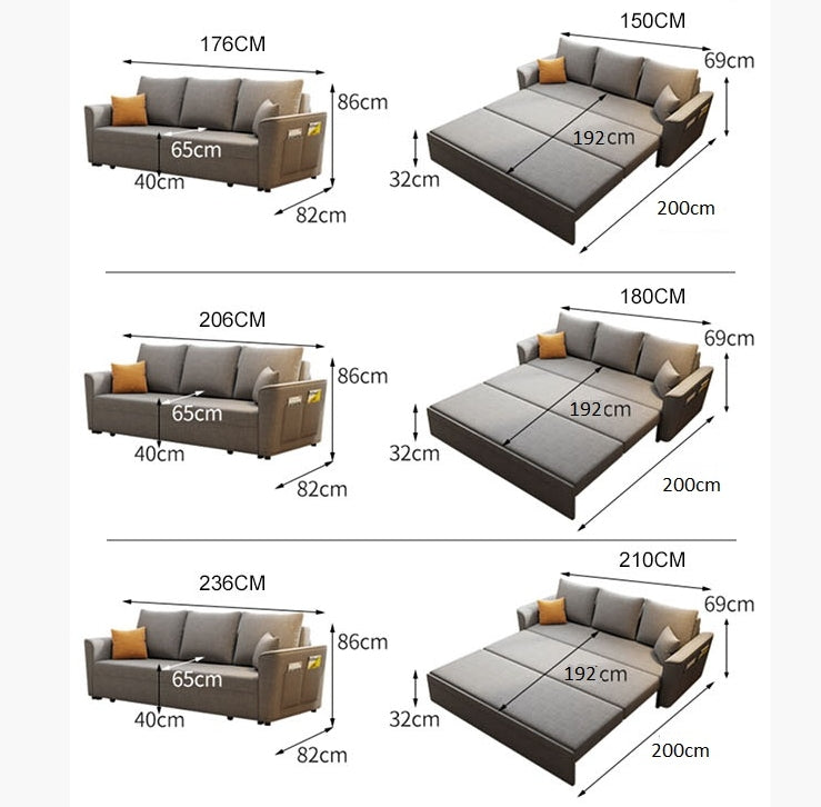 Gertrude Sofa Bed, Linen