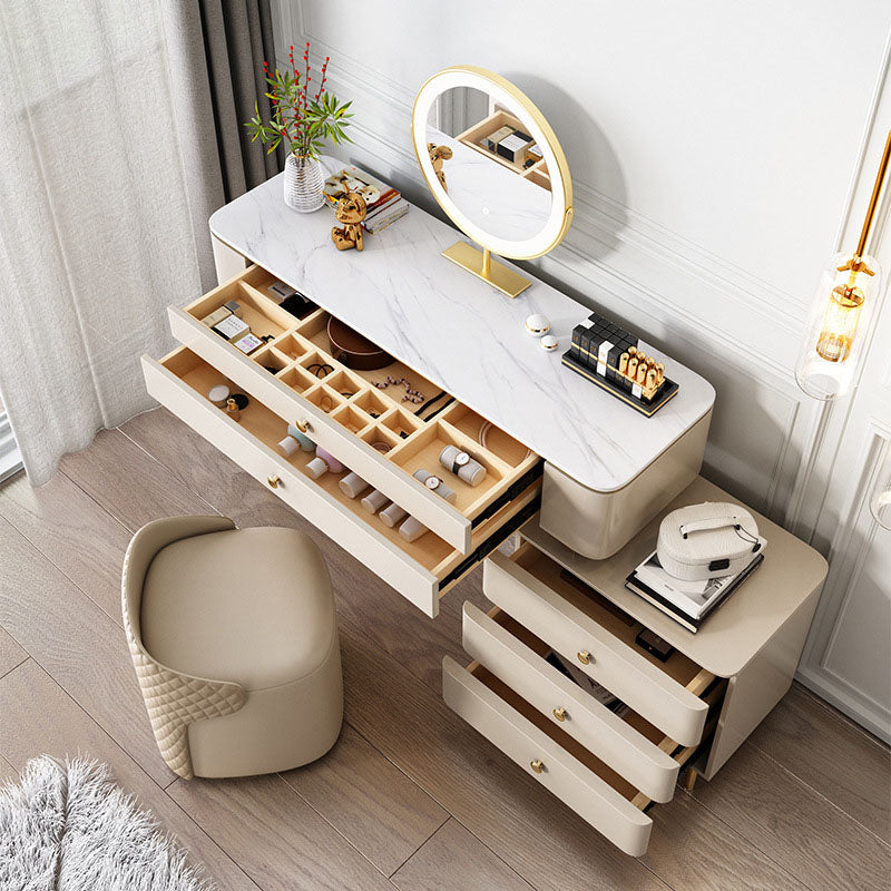 Graceway Dressing Table With LED Mirror, Cream-Weilai Concept-Weilai Concept