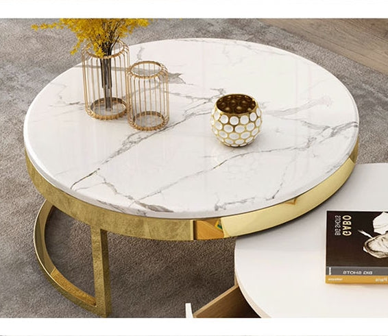 Regalia Coffee Table Set, White & Gold