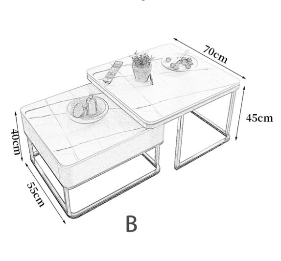 Lorelei Nesting Coffee Table Set, Sintered Stone
