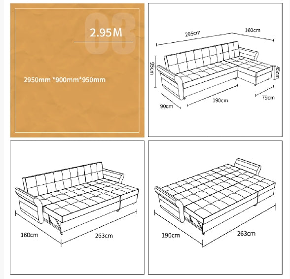SB162 Sofá cama de tres plazas 