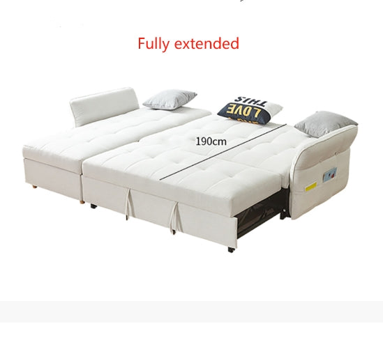 SB162 Three Seater Corner Sofa Bed, White-Weilai Concept-Weilai Concept