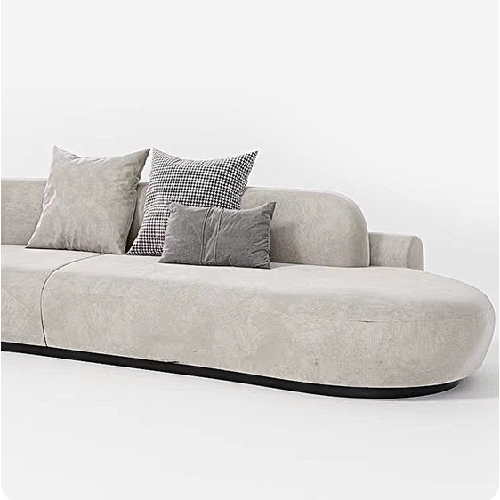 Cosima Grey Four Seater, Five Seater Curve Sofa, Long Sofa Velvet