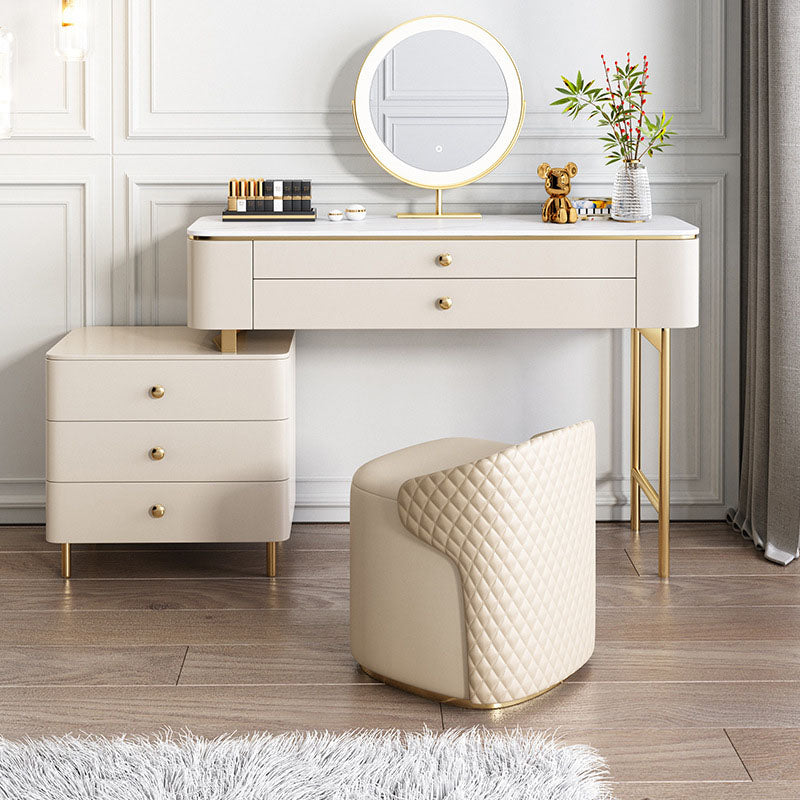 Graceway Dressing Table With LED Mirror, Cream-Weilai Concept-Weilai Concept