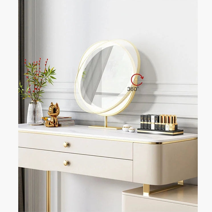 Graceway Dressing Table With LED Mirror, Cream-Weilai Concept-Weilai Concept