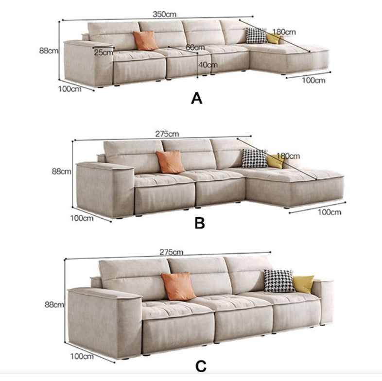 R97 Lou Two Seater, Three Seater, Four Seater, Five Seater Sofa, Corner Sofa, Leathaire-Weilai Concept-Weilai Concept