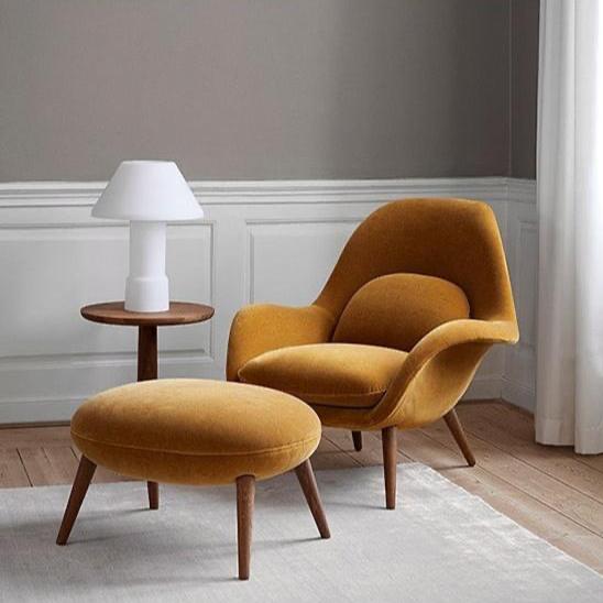 Fredericia Swoon Armchair And Footstool, Velvet, Brown-Weilai Concept-Weilai Concept