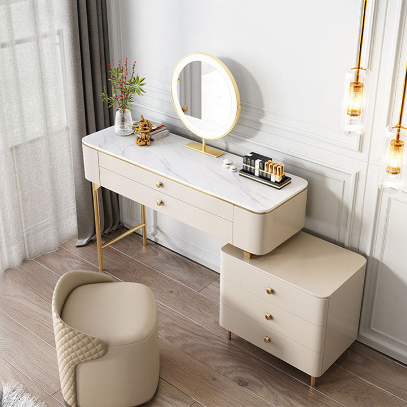 Graceway Dressing Table With LED Mirror, Cream-Weilai Concept-Weilai Concept