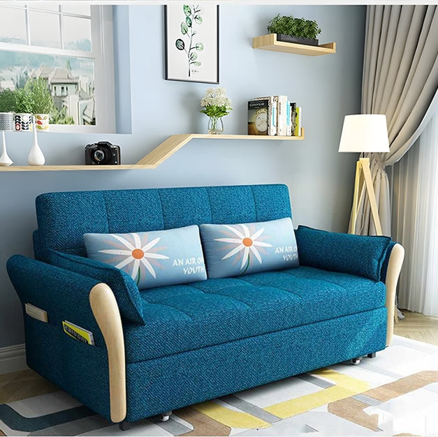 SB152 Two Seater Sofa Bed, Blue-Weilai Concept-Dark Blue ( Made to order )-126cm (with one drawer)-Weilai Concept