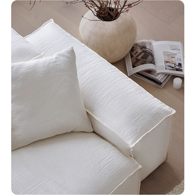 Zaavan Three Seater Sofa, Modular Sofa, White Linen-Weilai Concept-Weilai Concept