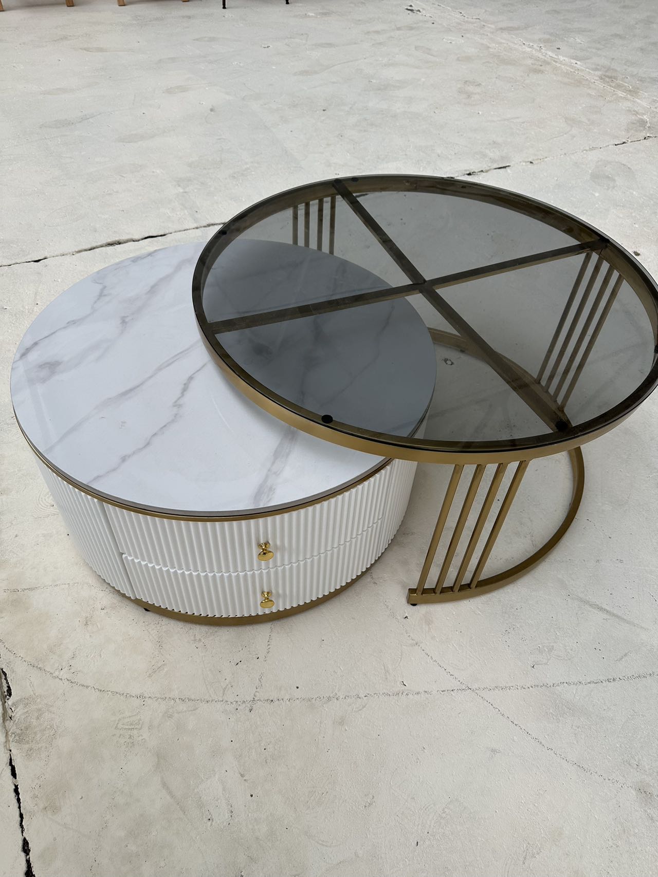 Bell Nesting Coffee Table Set White For Display-Weilai Concept-Weilai Concept