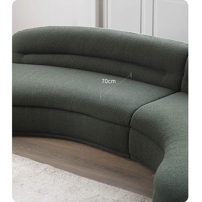 Yannik Four Seater Curve Sofa, Green