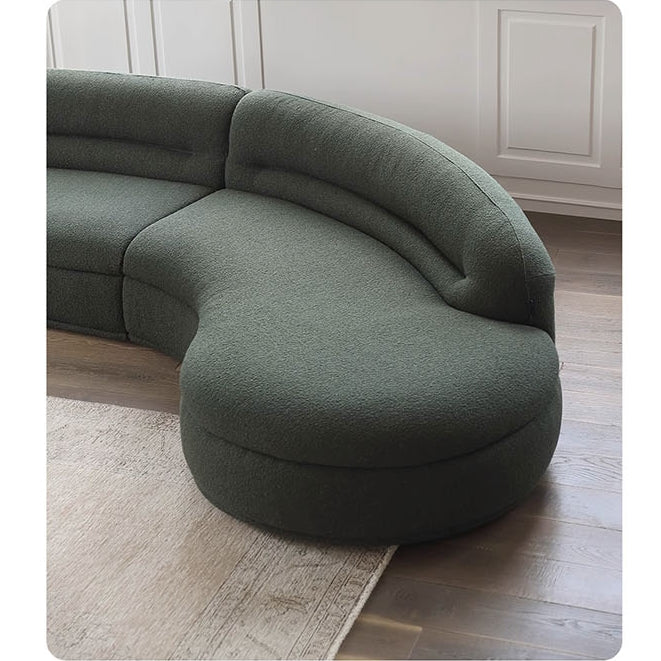 Yannik Four Seater Curve Sofa, Green