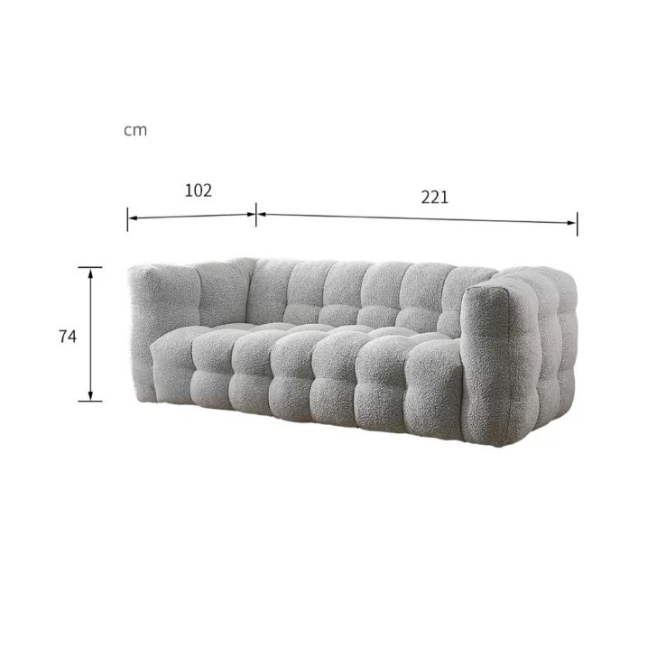 Zobah Two Seater, Three Seater Sofa, Grey Boucle