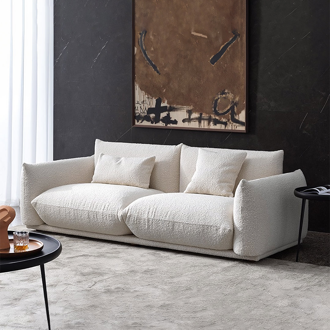 Isabella Two Seater, Three Seater Sofa, Boucle Or Velvet, White-Weilai Concept-Weilai Concept